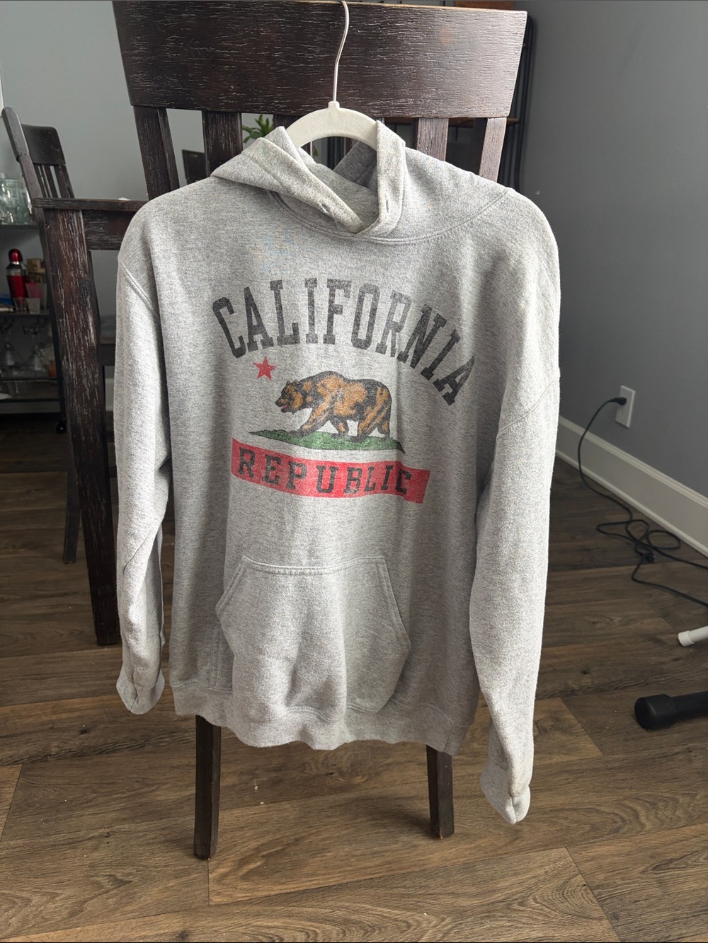 California Republic Gray Hooded Sweatshirt